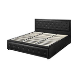 NNEED King Bed Frame with Storage Space Gas Lift Black