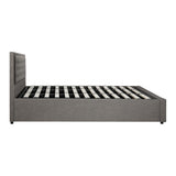 NNEED King Bed Frame with Storage Space Gas Lift Grey