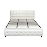 NNEED King Bed Frame with Storage Space Gas Lift White