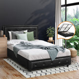 NNEED King Single Bed Frame with Storage Space Gas Lift Black