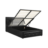 NNEED King Single Bed Frame with Storage Space Gas Lift Black