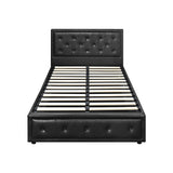 NNEED King Single Bed Frame with Storage Space Gas Lift Black