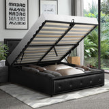 NNEED King Single Bed Frame with Storage Space Gas Lift Black