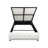 NNEED King Single Bed Frame with Storage Space Gas Lift White