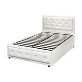 NNEED King Single Bed Frame with Storage Space Gas Lift White