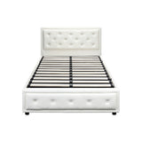 NNEED King Single Bed Frame with Storage Space Gas Lift White