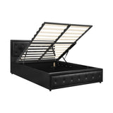 NNEED Queen Bed Frame with Storage Space Gas Lift Black