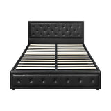NNEED Queen Bed Frame with Storage Space Gas Lift Black