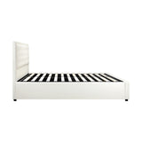 NNEED Queen Bed Frame with Storage Space Gas Lift White