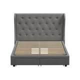 NNEED Bed Frame Double Size Frames with 4 Storage Drawers