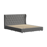 NNEED Bed Frame King Size with 4 Storage Drawers