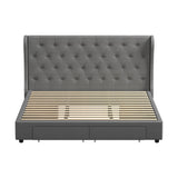 NNEED Bed Frame King Size with 4 Storage Drawers
