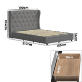 NNEED Bed Frame King Size with 4 Storage Drawers
