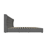 NNEED Bed Frame King Size with 4 Storage Drawers