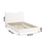 NNEED Bed Frame Double Size White Boucle Cloud Shape