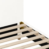 NNEED Bed Frame King Single White Boucle Cloud Shape