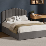 NNEED Bed Frame Double Size Gas Lift Velvet Grey