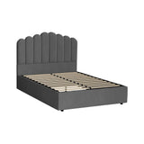 NNEED Bed Frame Double Size Gas Lift Velvet Grey
