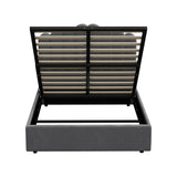 NNEED Bed Frame Double Size Gas Lift Velvet Grey