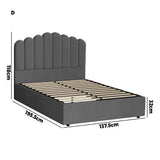 NNEED Bed Frame Double Size Gas Lift Velvet Grey