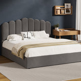 NNEED Bed Frame King Size Gas Lift Velvet Grey