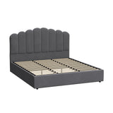 NNEED Bed Frame King Size Gas Lift Velvet Grey