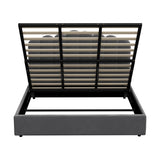 NNEED Bed Frame King Size Gas Lift Velvet Grey