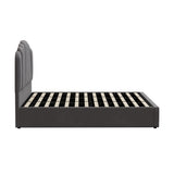 NNEED Bed Frame King Size Gas Lift Velvet Grey