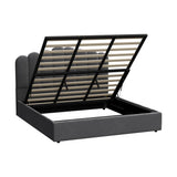 NNEED Bed Frame King Size Gas Lift Velvet Grey