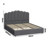NNEED Bed Frame King Size Gas Lift Velvet Grey