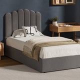 NNEED Bed Frame King Single Gas Lift Velvet Grey