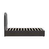 NNEED Bed Frame King Single Gas Lift Velvet Grey