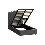 NNEED Bed Frame King Single Gas Lift Velvet Grey