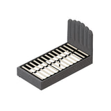 NNEED Bed Frame King Single Gas Lift Velvet Grey