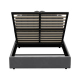 NNEED Bed Frame Queen Size Gas Lift Velvet Grey