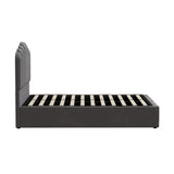 NNEED Bed Frame Queen Size Gas Lift Velvet Grey