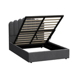 NNEED Bed Frame Queen Size Gas Lift Velvet Grey