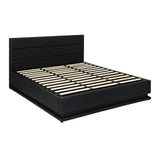 NNEED King Bed Frame Gas Lift RGB Storage Space Black
