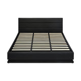 NNEED King Bed Frame Gas Lift RGB Storage Space Black