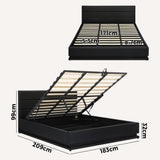 NNEED King Bed Frame Gas Lift RGB Storage Space Black