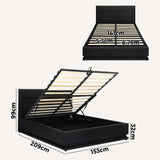 NNEED Queen Bed Frame Gas Lift RGB Storage Space Black