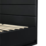NNEED Queen Bed Frame Gas Lift RGB Storage Space Black