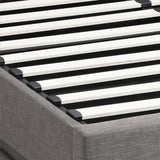 NNEED Queen Bed Frame with Gas Lift LED Storage Space Grey