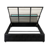 NNEED Bed Frame RGB LED King Size Gas Lift Storage Base Black