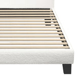 NNEED Bed Frame Single Size White Boucle