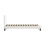 NNEED Bed Frame Single Size White Boucle