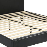 NNEED Bed Frame RGB LED Double Size Wood Slats PU Leather