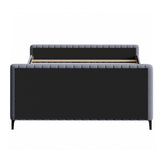 NNEED Bed Frame King Size Beds Platform Velvet Fabric Grey