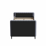 NNEED Bed Frame King Single Beds Platform Velvet Fabric Grey