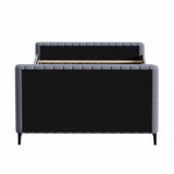 NNEED Bed Frame Queen Size Beds Platform Velvet Fabric Grey